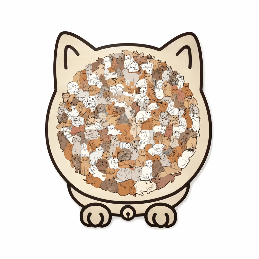 Morandi - Colored Cat Shaped Jigsaw - Bambolay