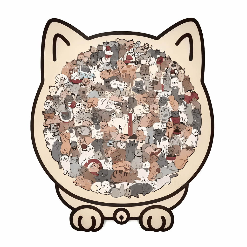 Morandi - Colored Cat Shaped Jigsaw - Bambolay