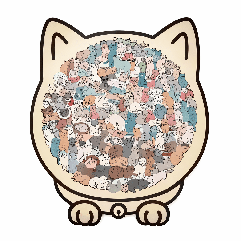 Morandi - Colored Cat Shaped Jigsaw - Bambolay