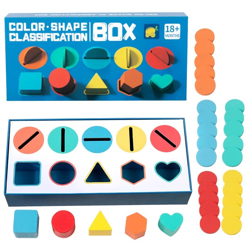 Wooden Color Shape Classification Box - Bambolay