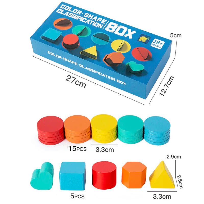 Wooden Color Shape Classification Box - Bambolay