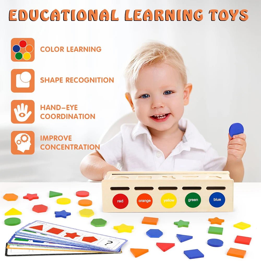 Wooden Color Shape Sorting Box - Bambolay
