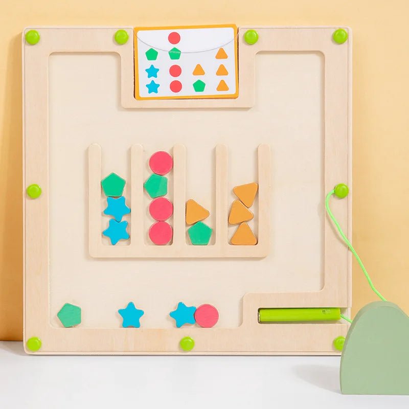 Wooden Shape Pairing Maze - Bambolay