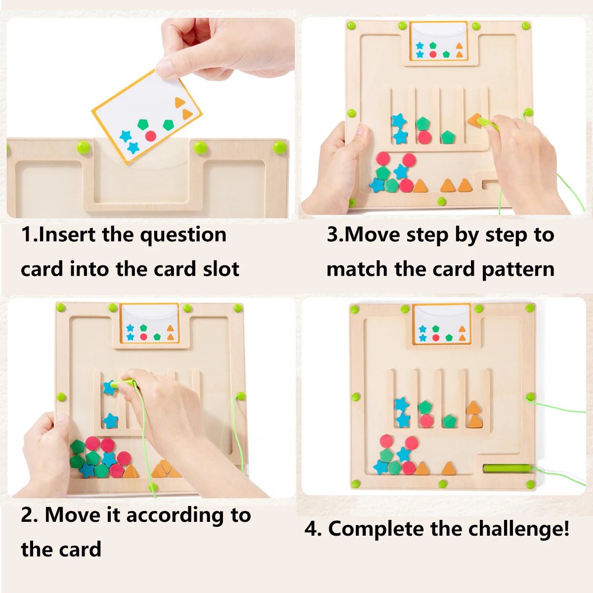 Wooden Shape Pairing Maze - Bambolay