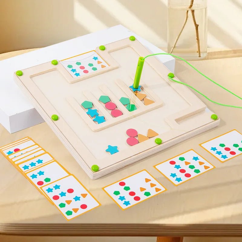 Wooden Shape Pairing Maze - Bambolay